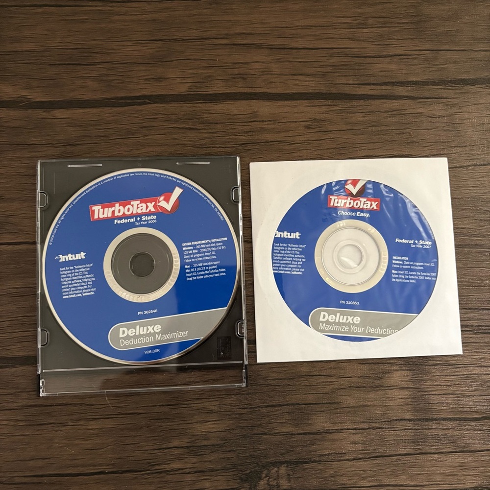 Intuit TurboTax Tax Preparation Windows Mac Used Deluxe CD‎ 2006 2007